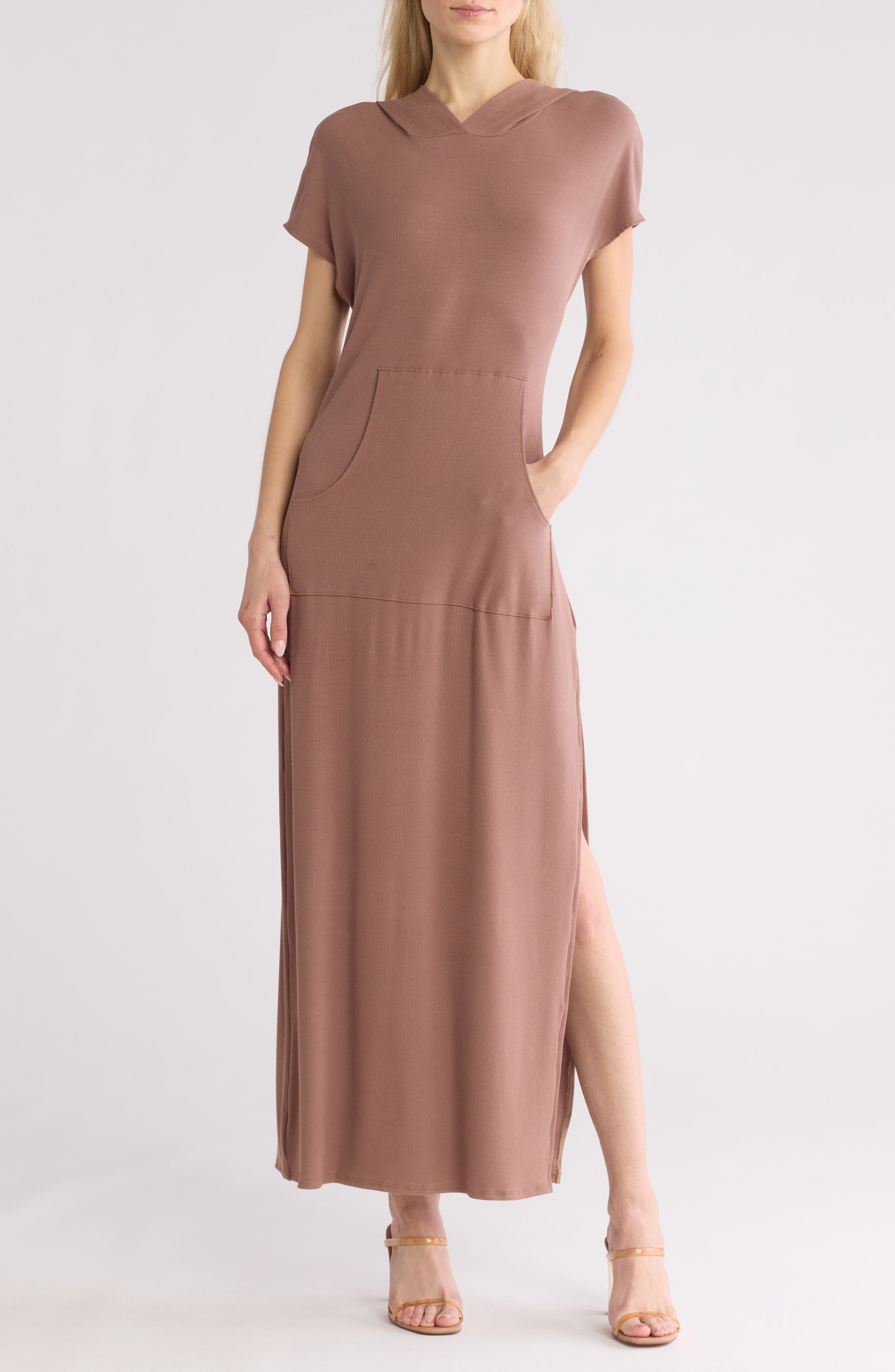 GO COUTURE Short Sleeve Hoodie Dress