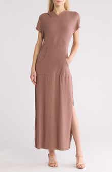 GO COUTURE Short Sleeve Hoodie Dress