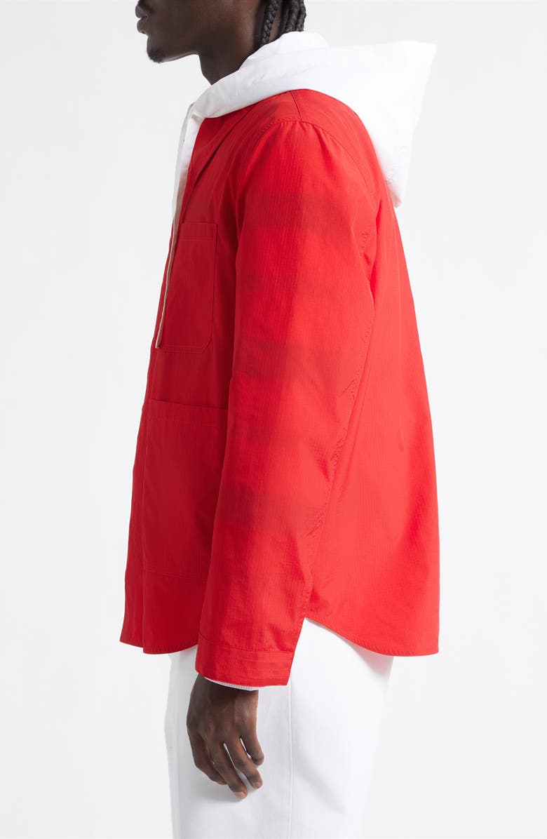 Thom Browne Utility Jacket with Removable Hood, Alternate, color, Red