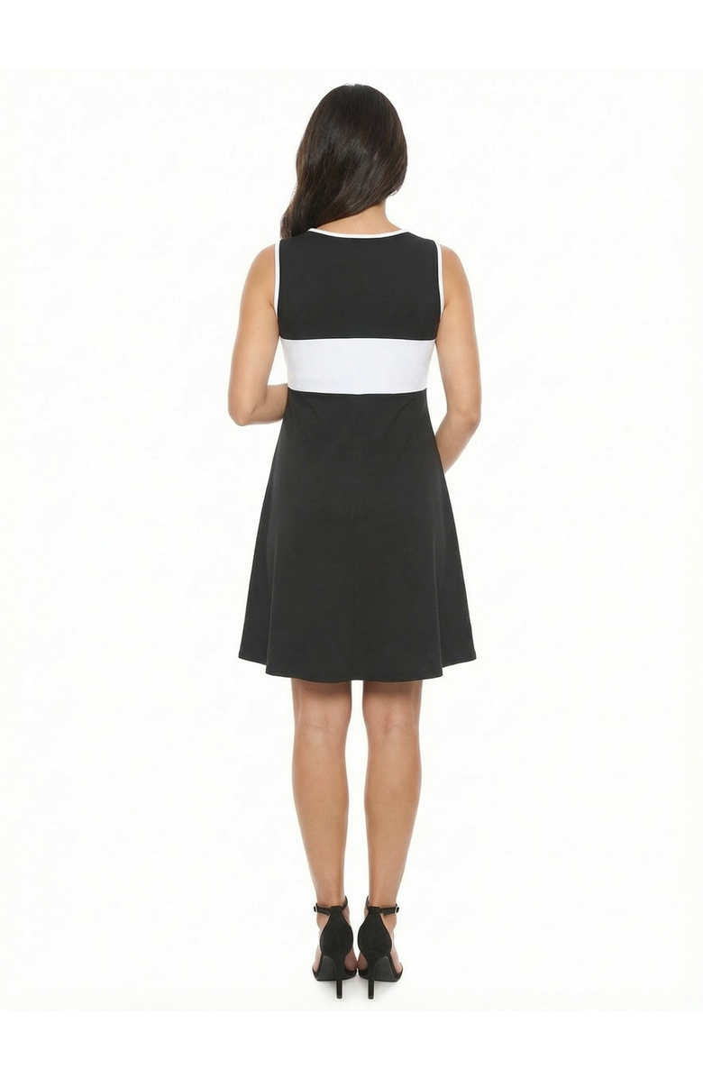 24seven Comfort Apparel Maternity Sleeveless Round Neck Knee Length Soft Flare A-Line Dress, Alternate, color, Black