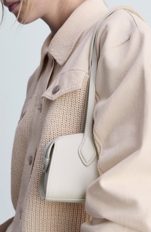 Mango Mixed Media Knit Jacket In Ecru