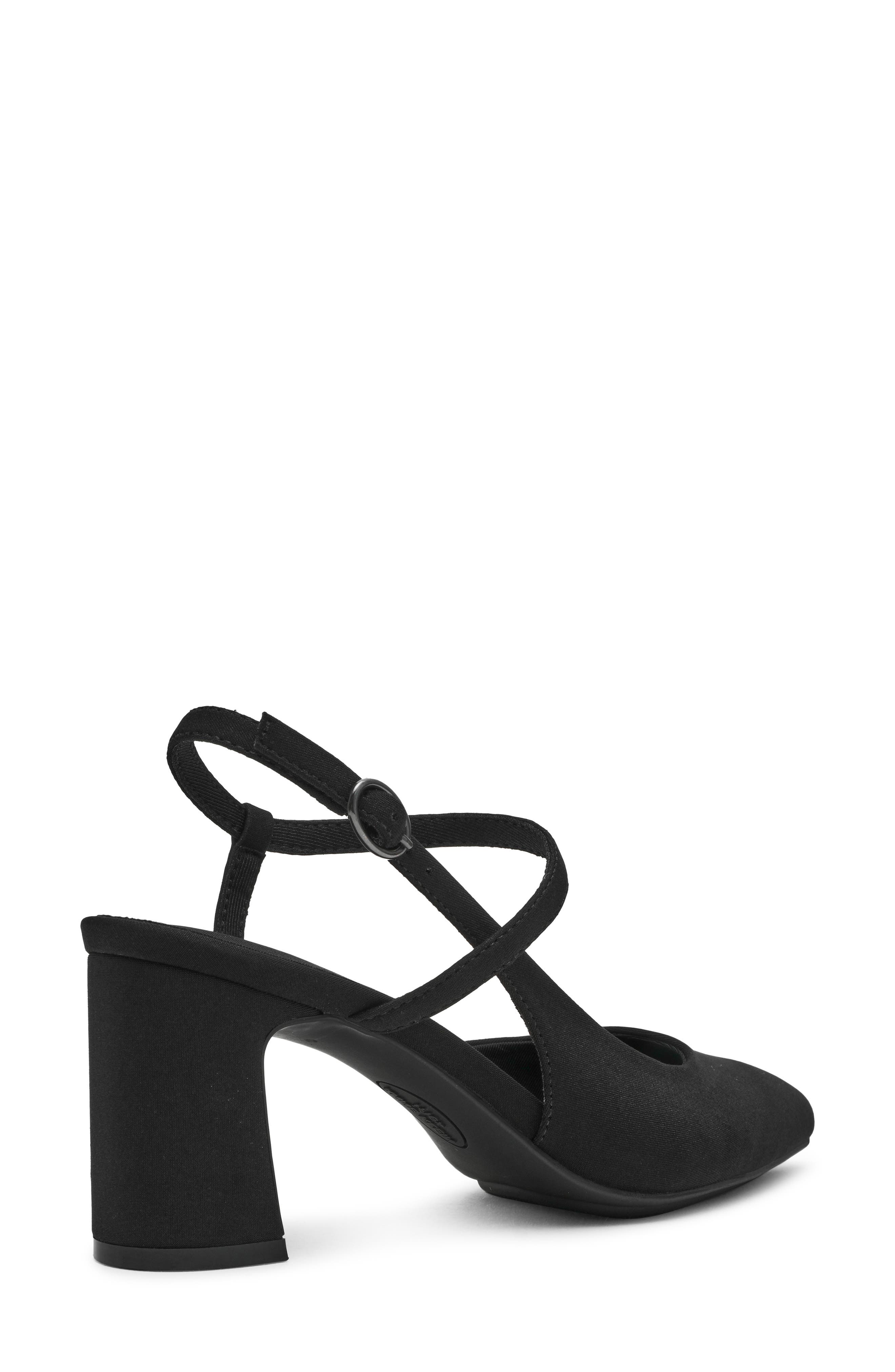 Anne Klein Bueles Ankle Strap Pump, Alternate, color, Black Stretch