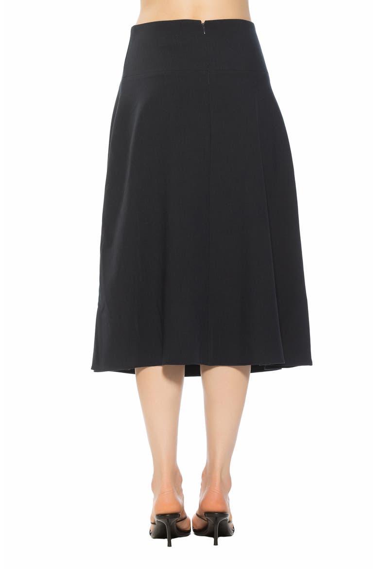 Maris Flared Midi Skirt, Alternate, color, NAVY