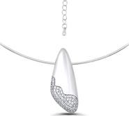 Christian Siriano New York Cubic Zirconia Pavé Sculptural Collar Necklace