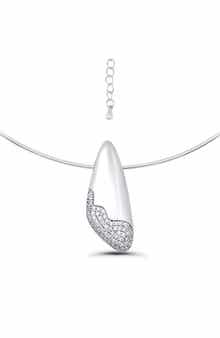 Cubic Zirconia Pavé Sculptural Collar Necklace