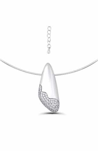 Cubic Zirconia Pavé Sculptural Collar Necklace