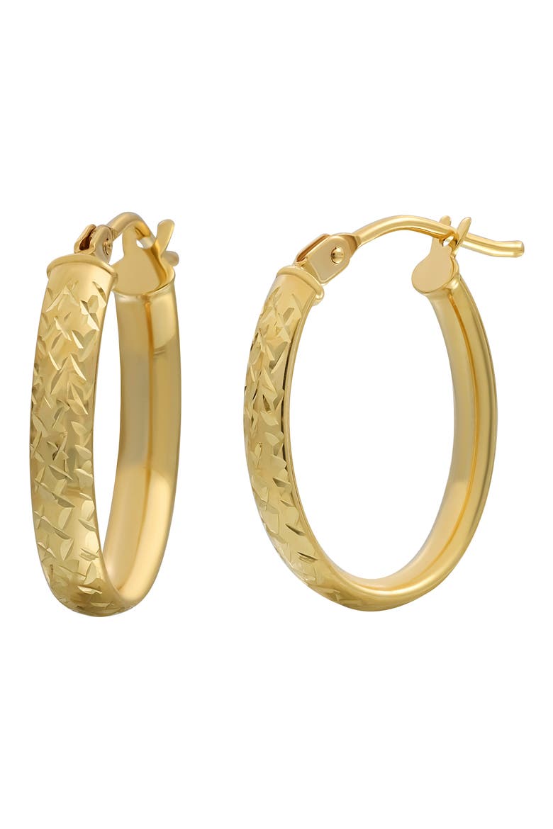 14K Gold Faceted Hoop Earrings (Nordstrom Exclusive), Main, color, 14K YELLOW GOLD