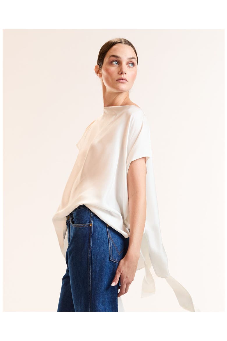 Windswept Tie Top, Alternate, color, White