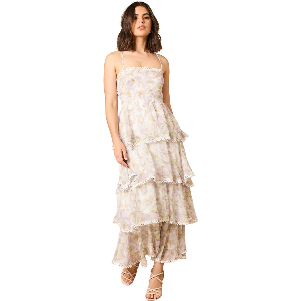 Oasis Tiered Spaghetti Strap Maxi Dress In White
