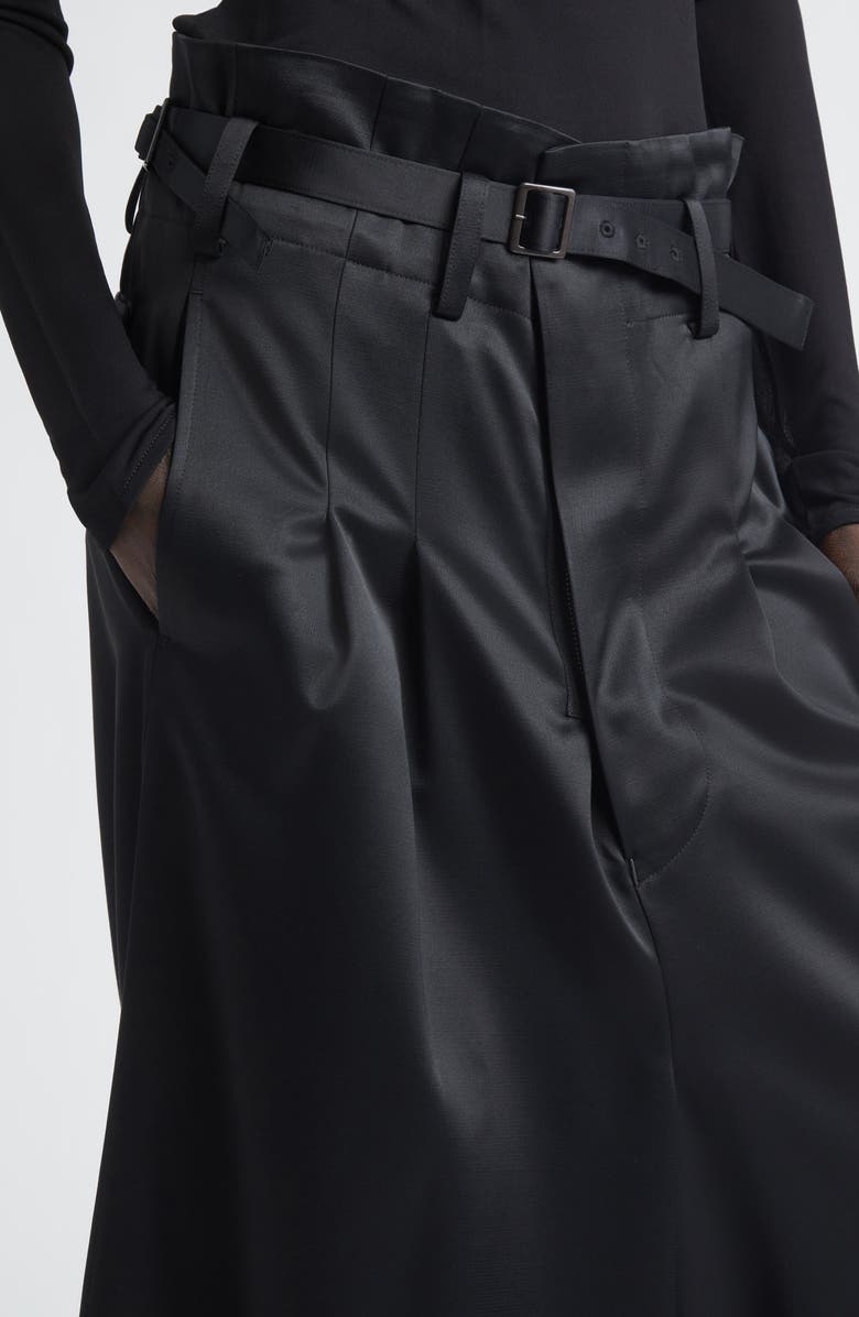 Junya Watanabe Pleated Cuffed Wide Leg Pants, Alternate, color, Black