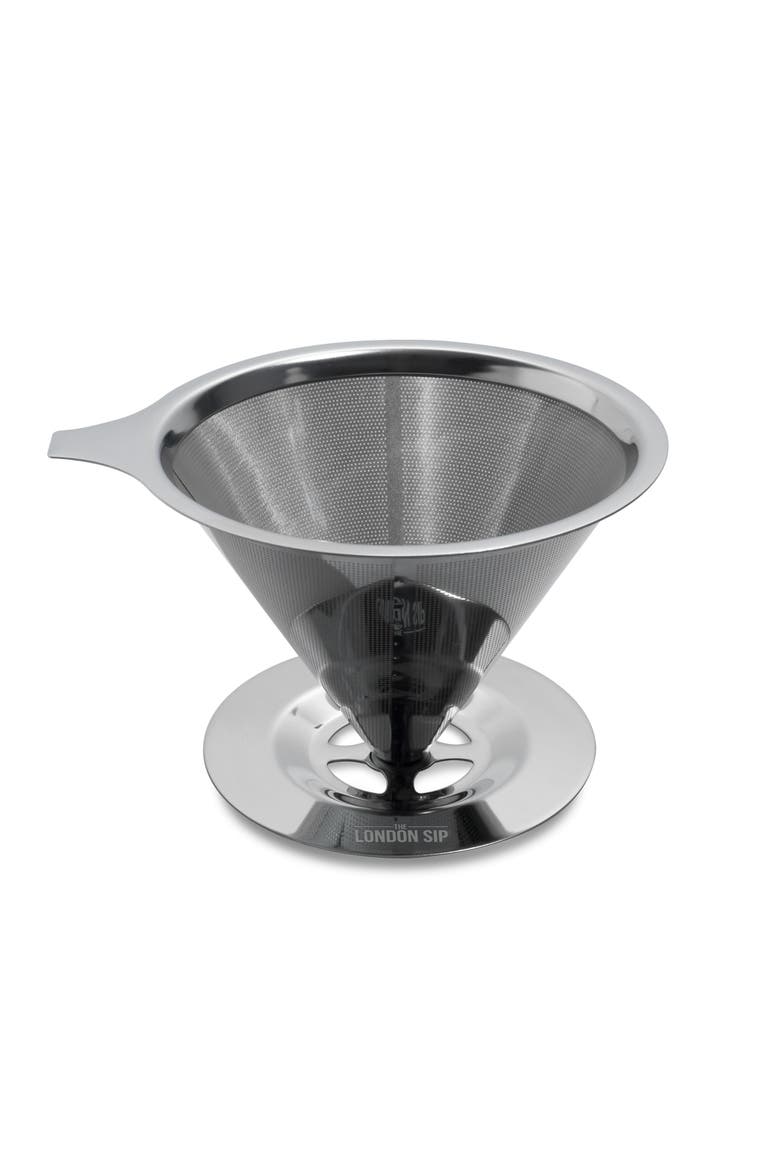 Stainless Steel Coffee Dripper, 1-4 Cup, Main, color, Metallic Silver