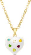 Lily Nily Kids' Puff Heart Enamel Pendant Necklace