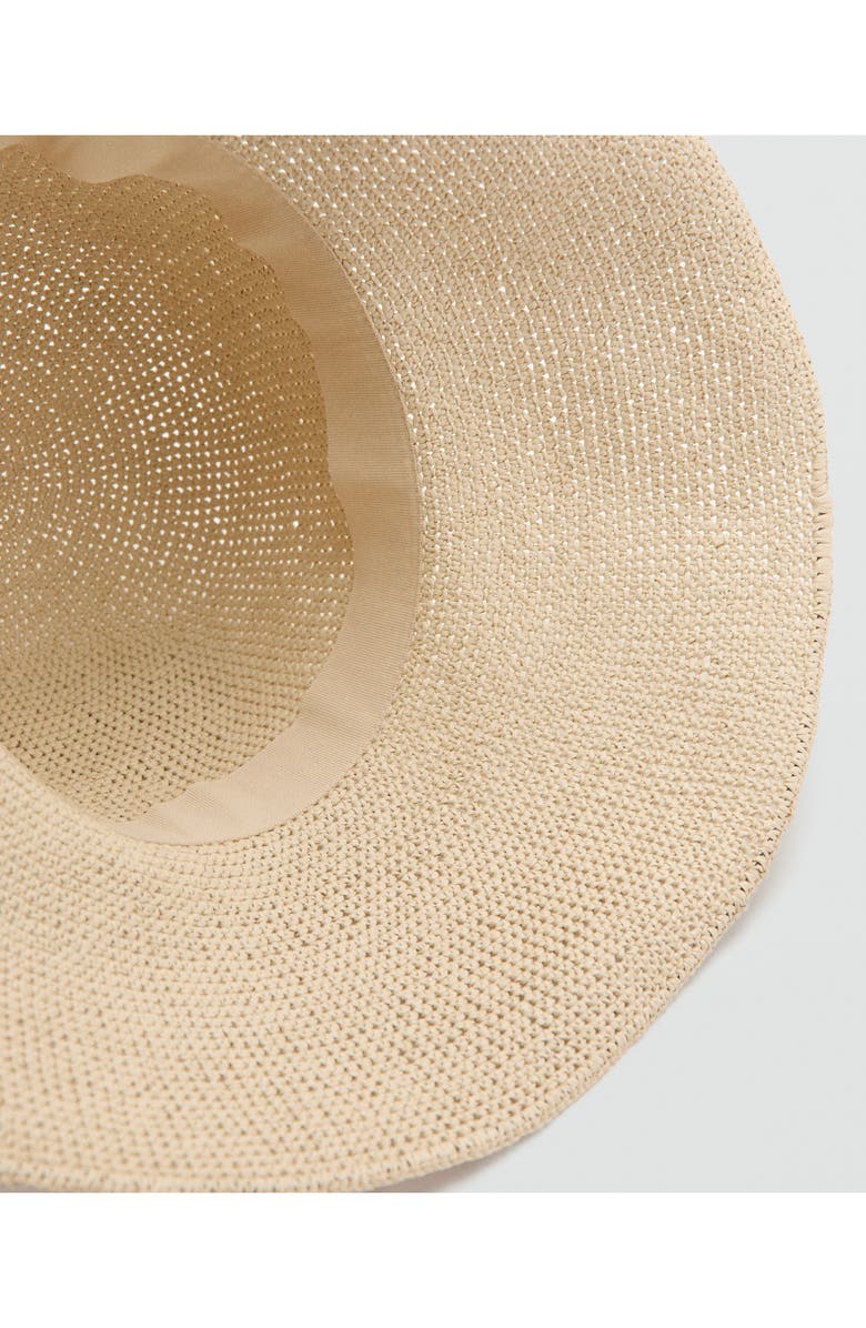 MANGO Straw Bucket Hat, Alternate, color, Ecru