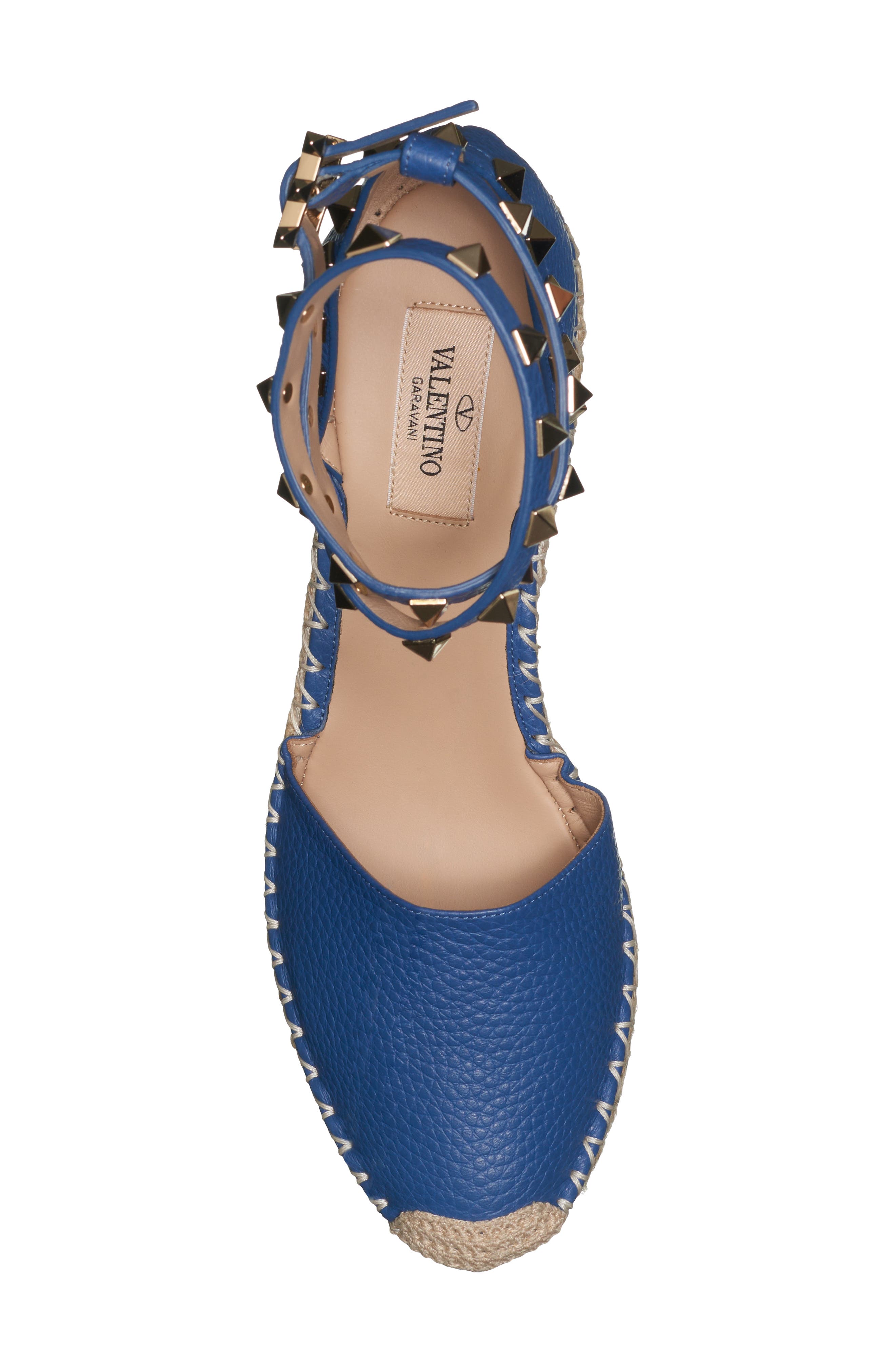 Valentino Garavani Rockstud Espadrille Wedge, Alternate, color, 