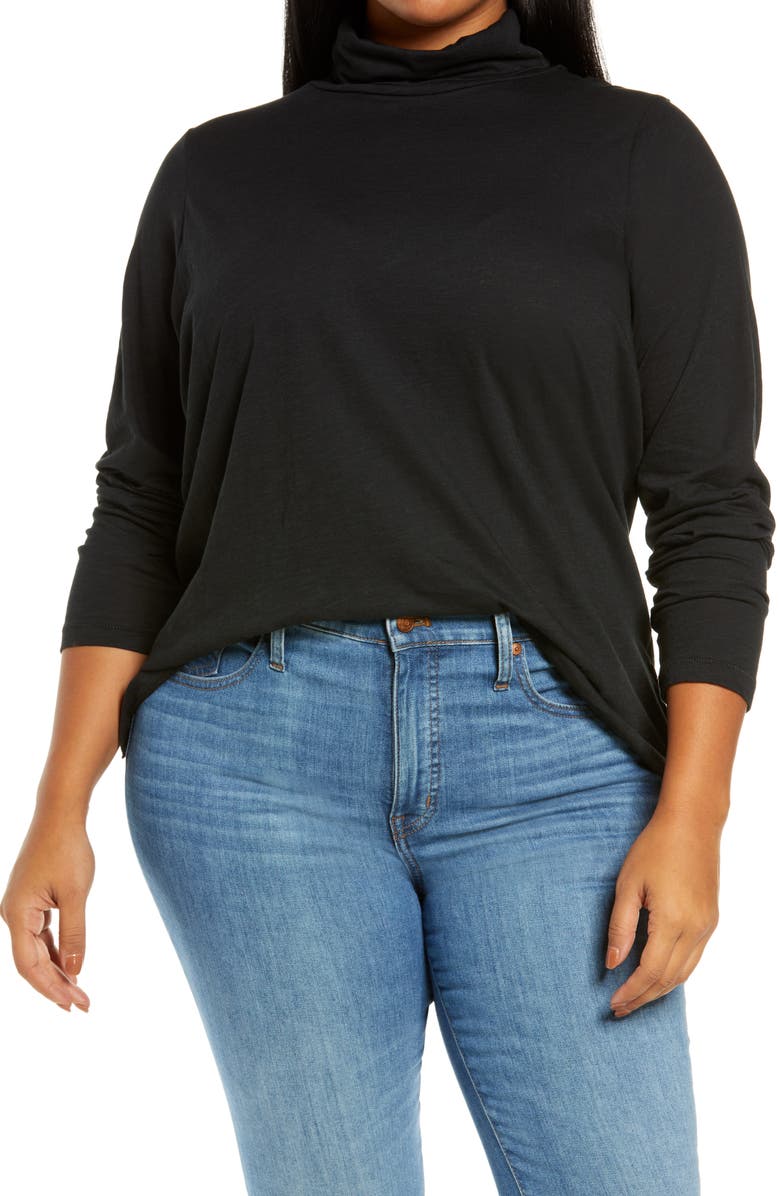Madewell Whisper Cotton Turtleneck, Main, color, 