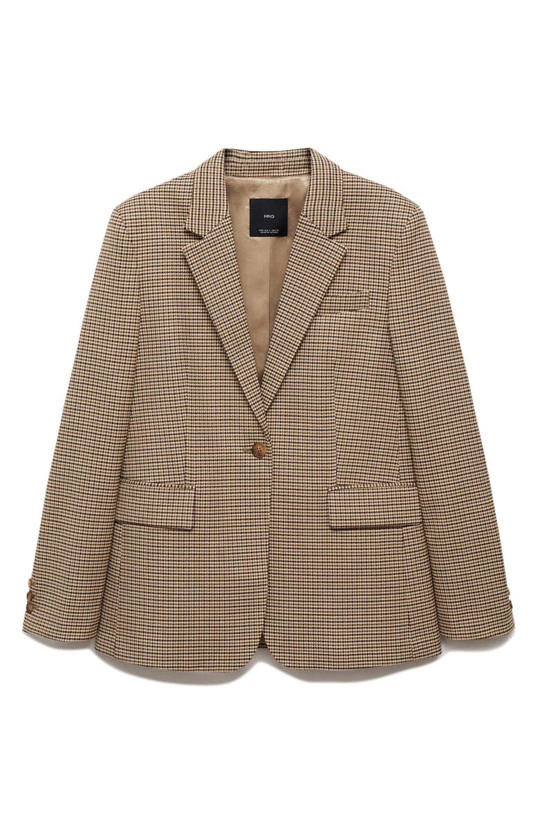 MANGO Micro Houndstooth Straight Fit Blazer, Alternate, color, 