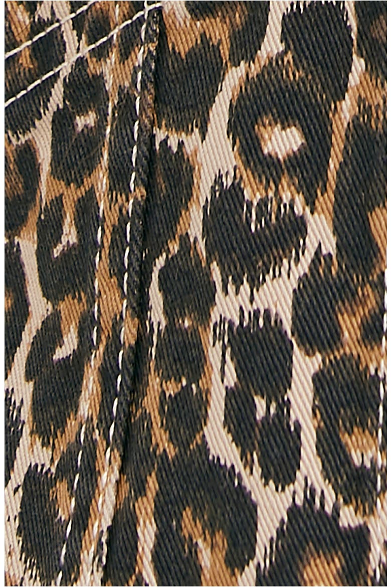 Cheetah Print Crop Cutoff Denim Jacket, Alternate, color, NEUTRAL COMBO