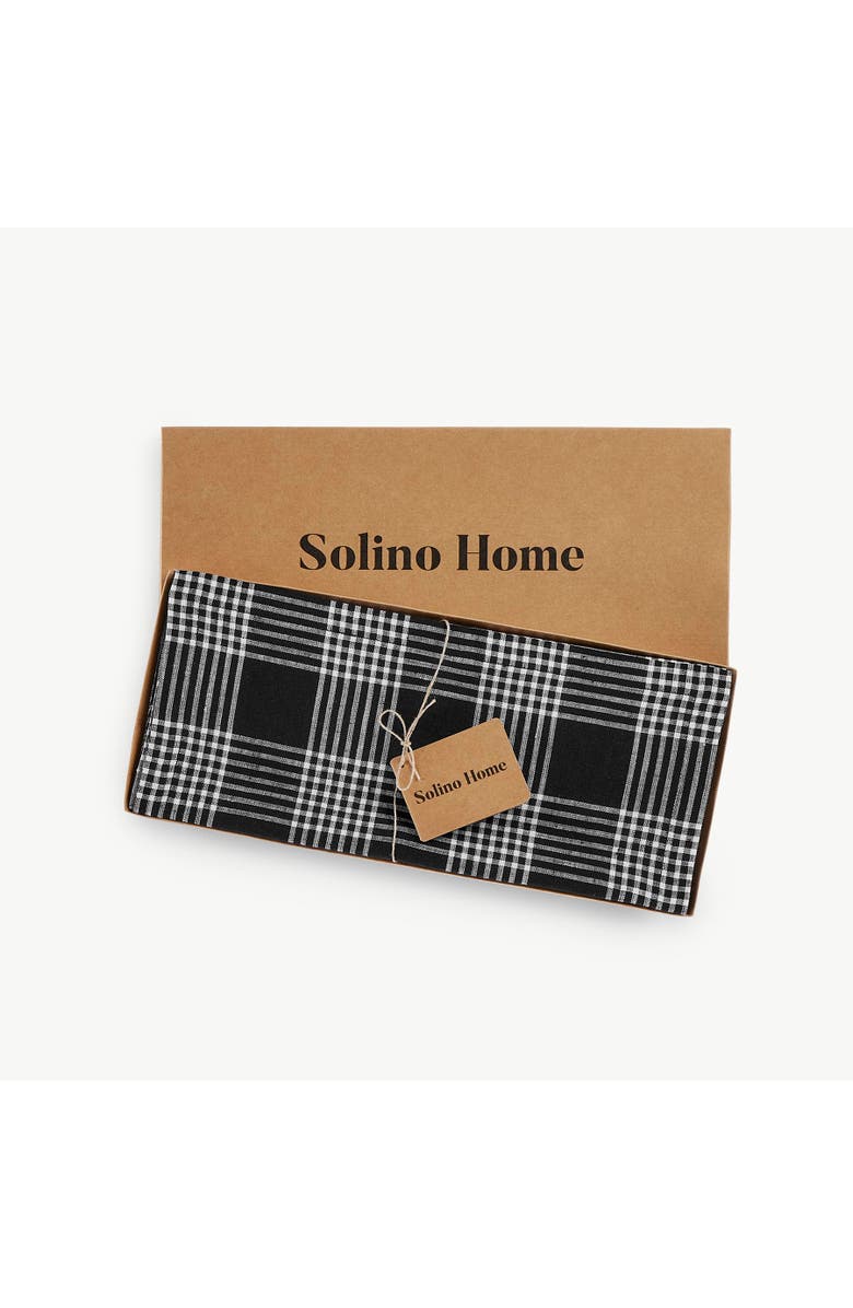 Solino Home Linen Table Runner for Dining Table, Holiday and Everyday Table Decor - Glen Check, Alternate, color, 