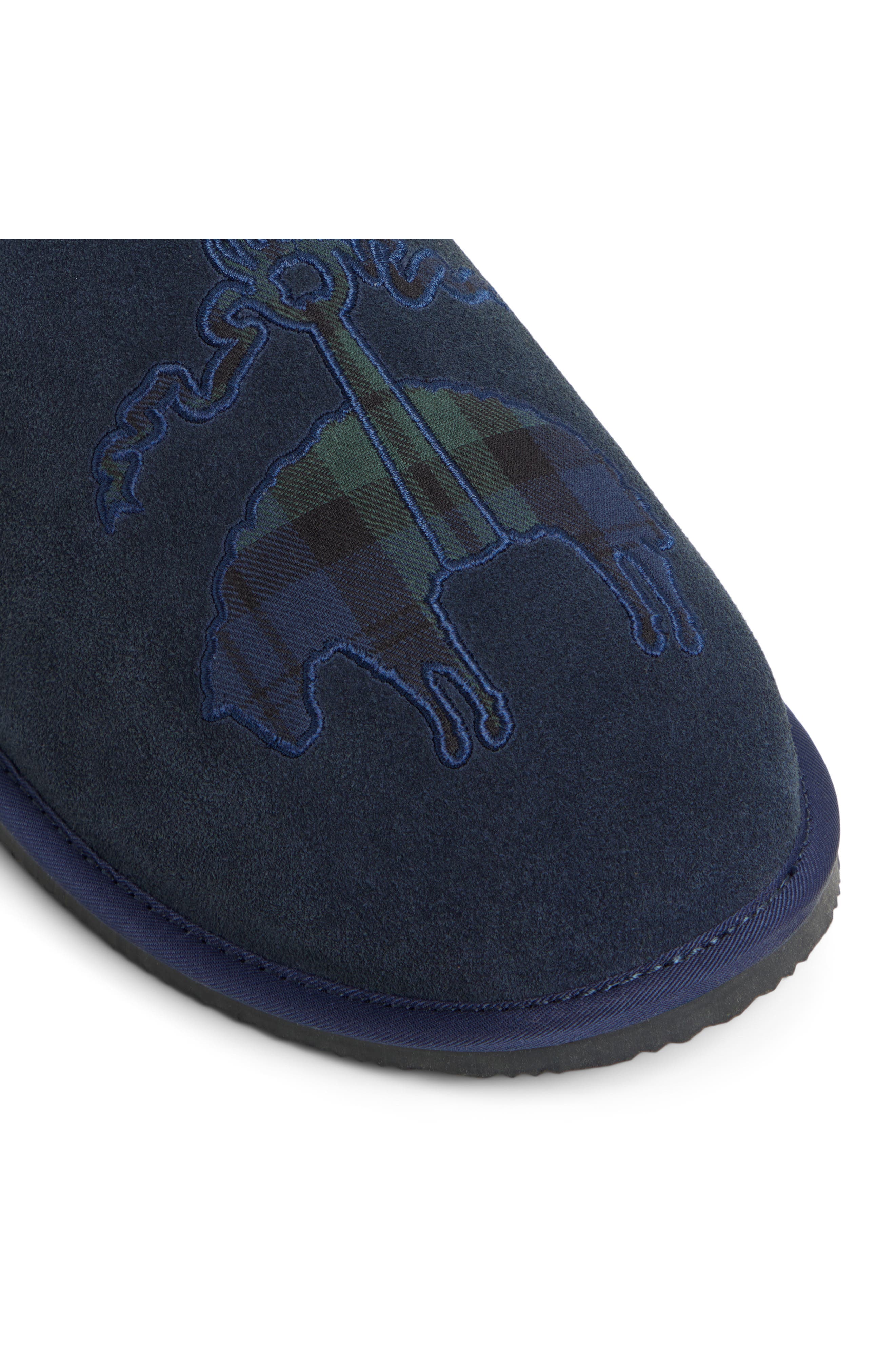 Drew Wool Faux Fur Lined Slipper, Alternate, color, NAVY