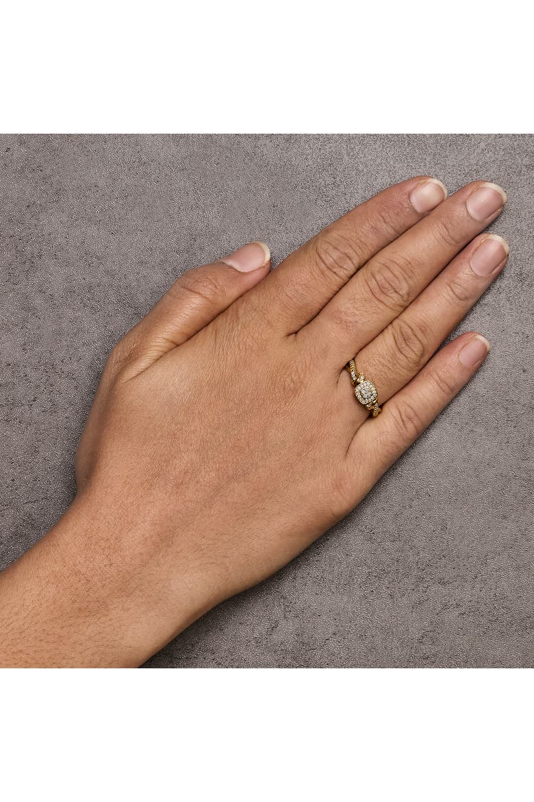 14K Yellow Gold Plated Silver 1/10 Cttw Diamond Composite Halo Engagement Ring, Alternate, color, Yellow