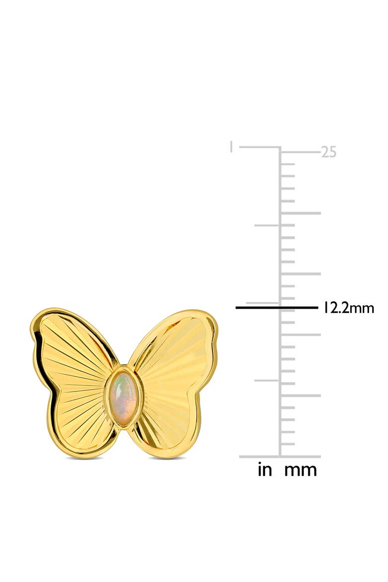 Marquise Cut Ethiopian Blue Opal Butterfly Stud Earrings, Alternate, color, YELLOW GOLD