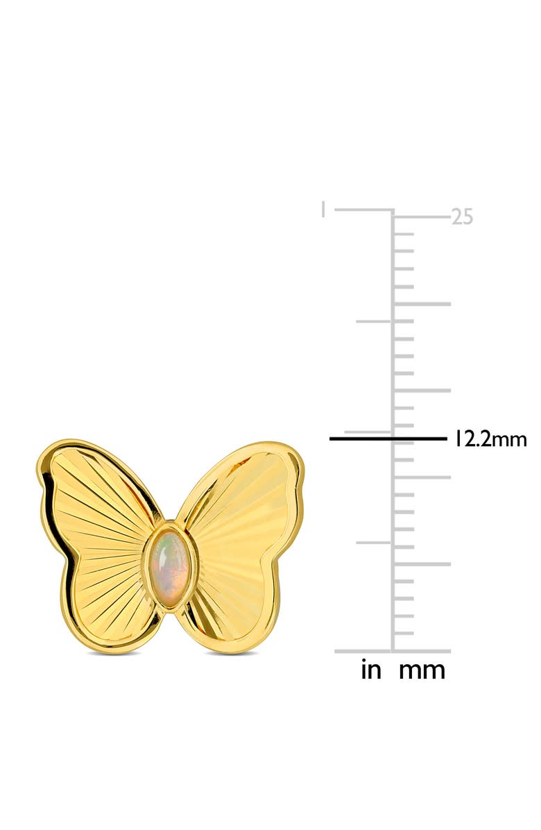 DELMAR Marquise Cut Ethiopian Blue Opal Butterfly Stud Earrings, Alternate, color, Yellow Gold