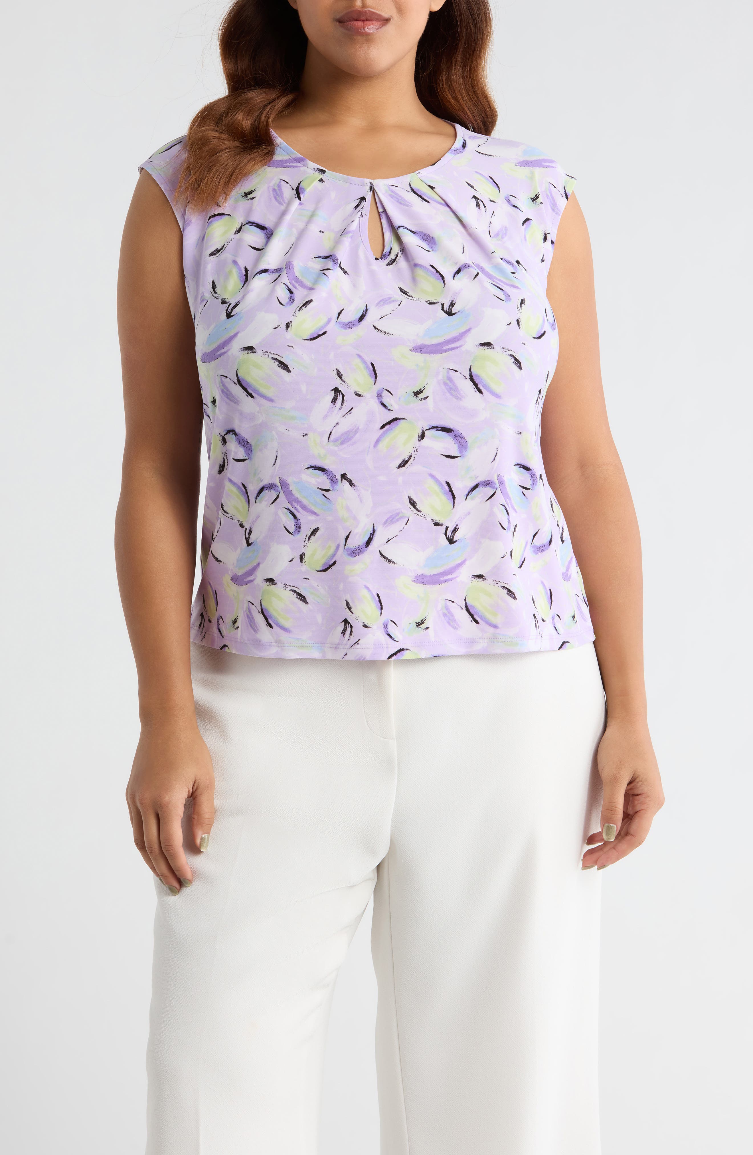Print Cap Sleeve Top