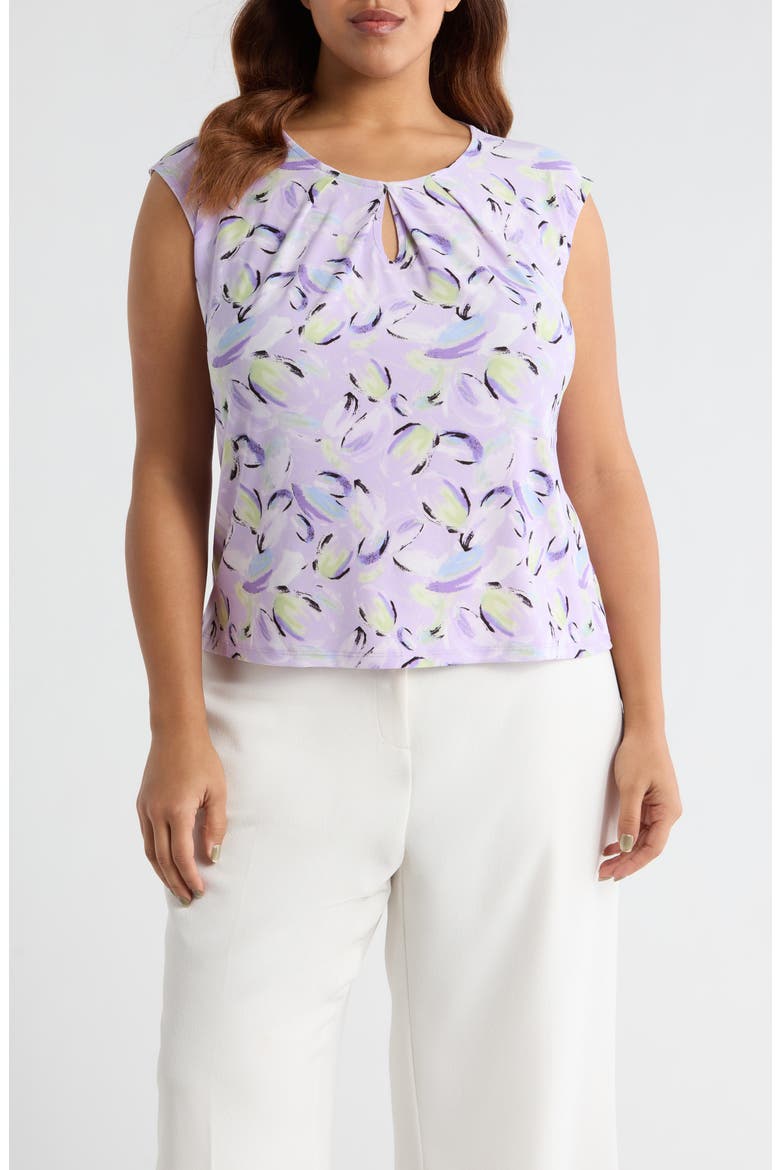 Print Cap Sleeve Top, Main, color, LAVNDR MIST