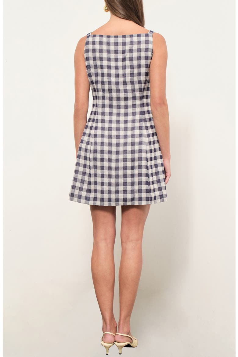 Amanda Gingham Minidress, Alternate, color, NAVY GINGHAM