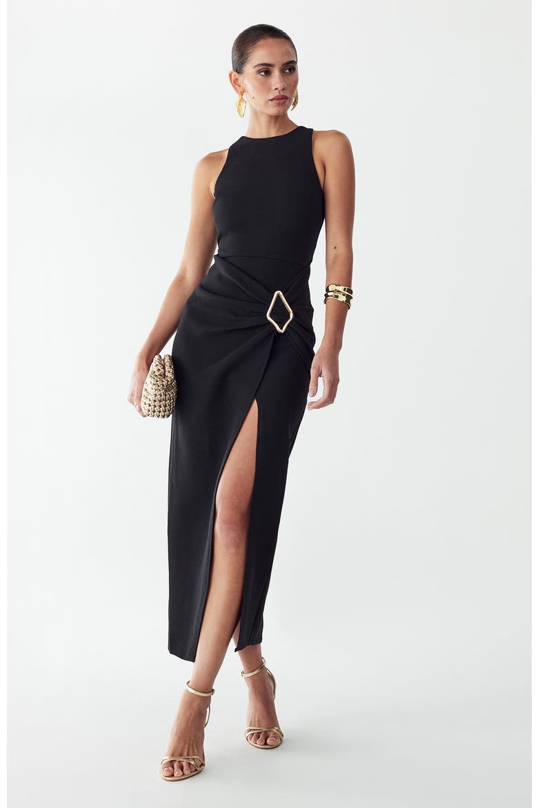 Soraye Midi Dress, Alternate, color, Black