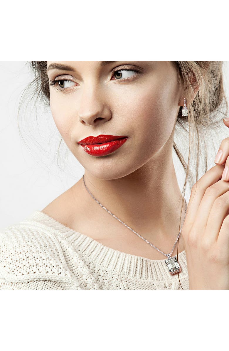 DELMAR Sterling Silver Green Quartz & White Topaz Earrings & Necklace Set, Alternate, color,