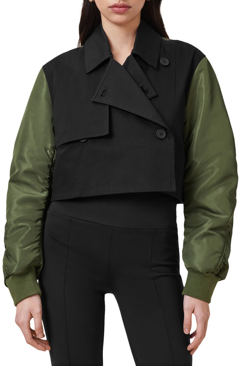 AllSaints Penni 2-In-1 Trench Bomber, Main, color, 