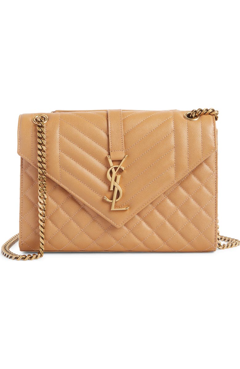 Saint Laurent Monogram Leather Envelope Bag, Main, color,
