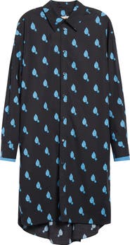 Marni Raindrop Print Long Sleeve Shirtdress