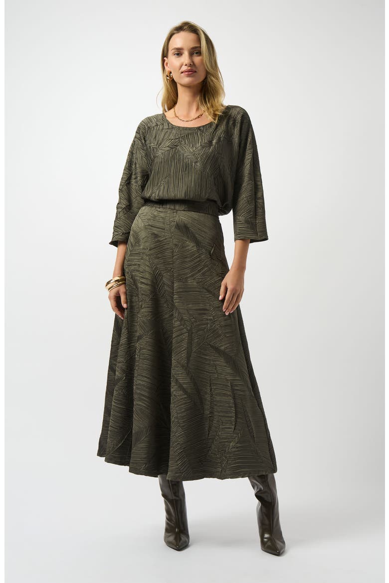 Pleated Satin Midi Skirt, Alternate, color, AVOCADO