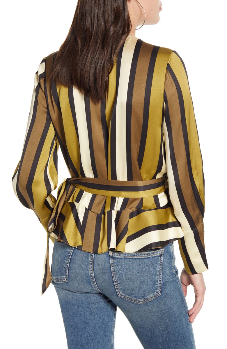 Scotch & Soda Stripe Wrap Top, Alternate, color, 