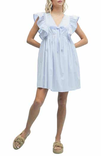 WISHLIST Striped Bow Babydoll Dress