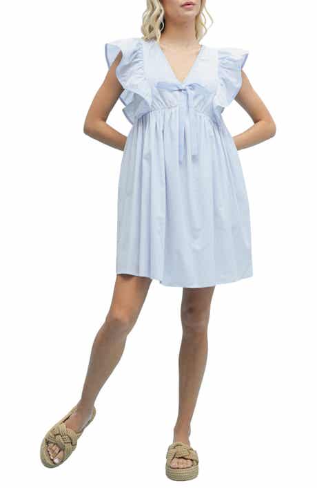 WISHLIST Striped Bow Babydoll Dress