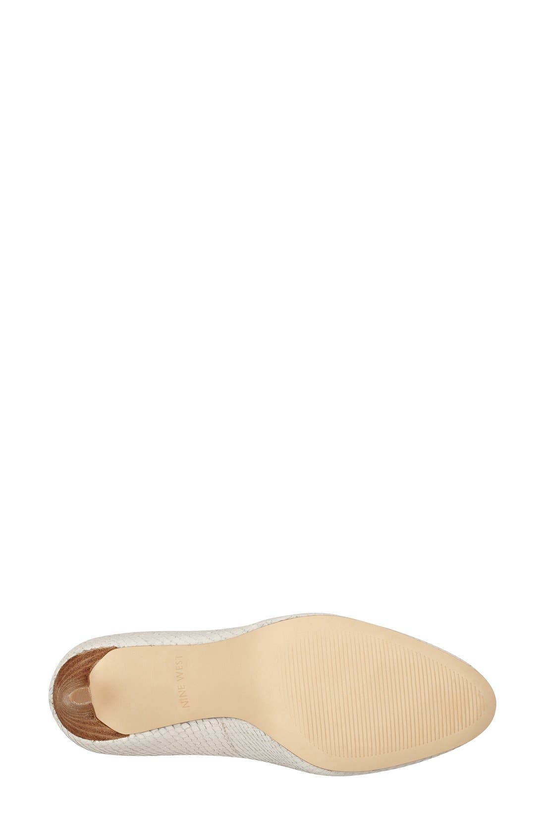 'Handjive' Almond Toe Pump, Alternate, color, OFF WHITE LEATHER