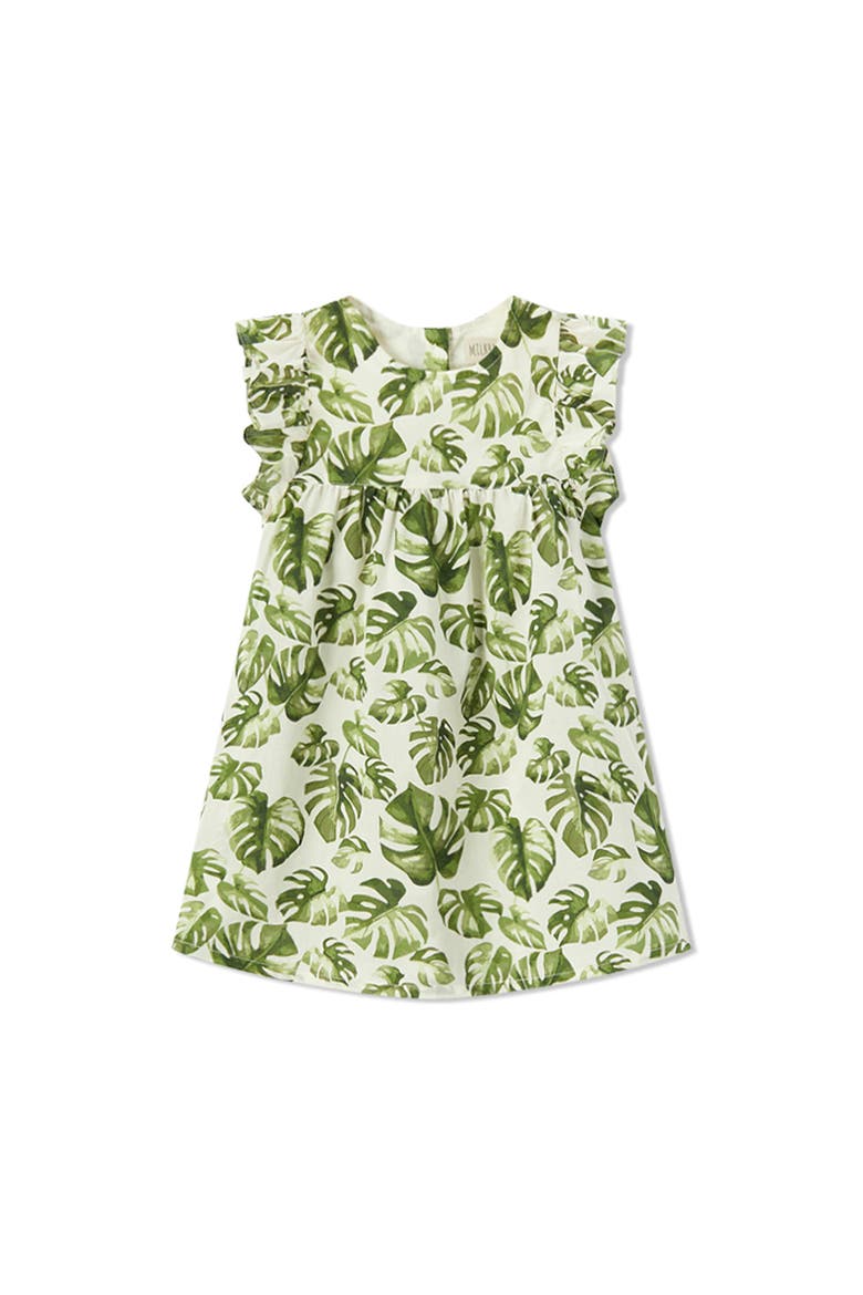 Ruffle Dress, Main, color, Island Leaf