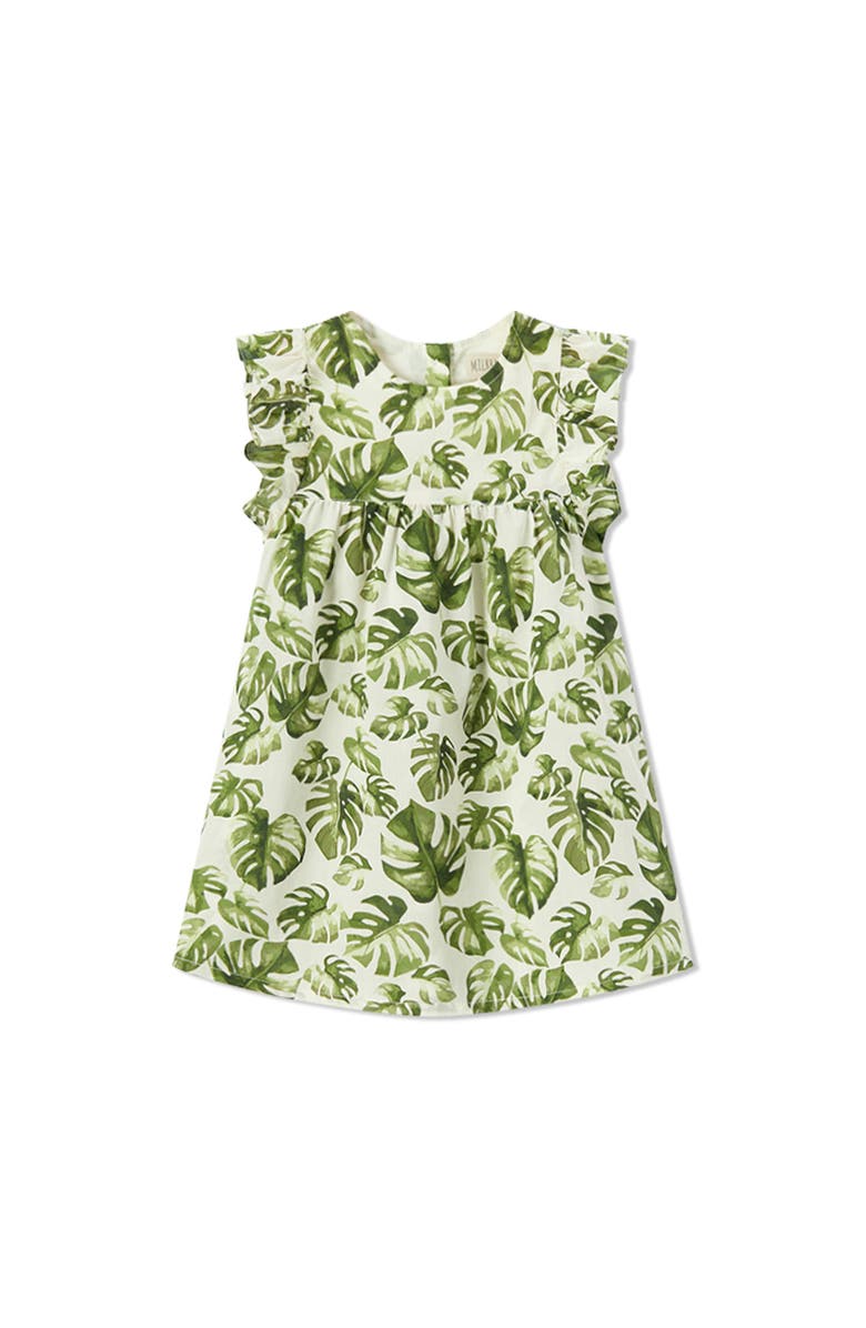 Milkbarn Ruffle Dress, Main, color, Island Leaf