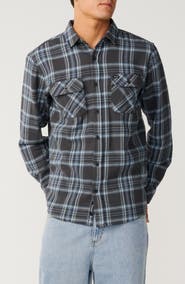 Rip Curl Griffin Plaid Cotton Flannel Button-Up Shirt