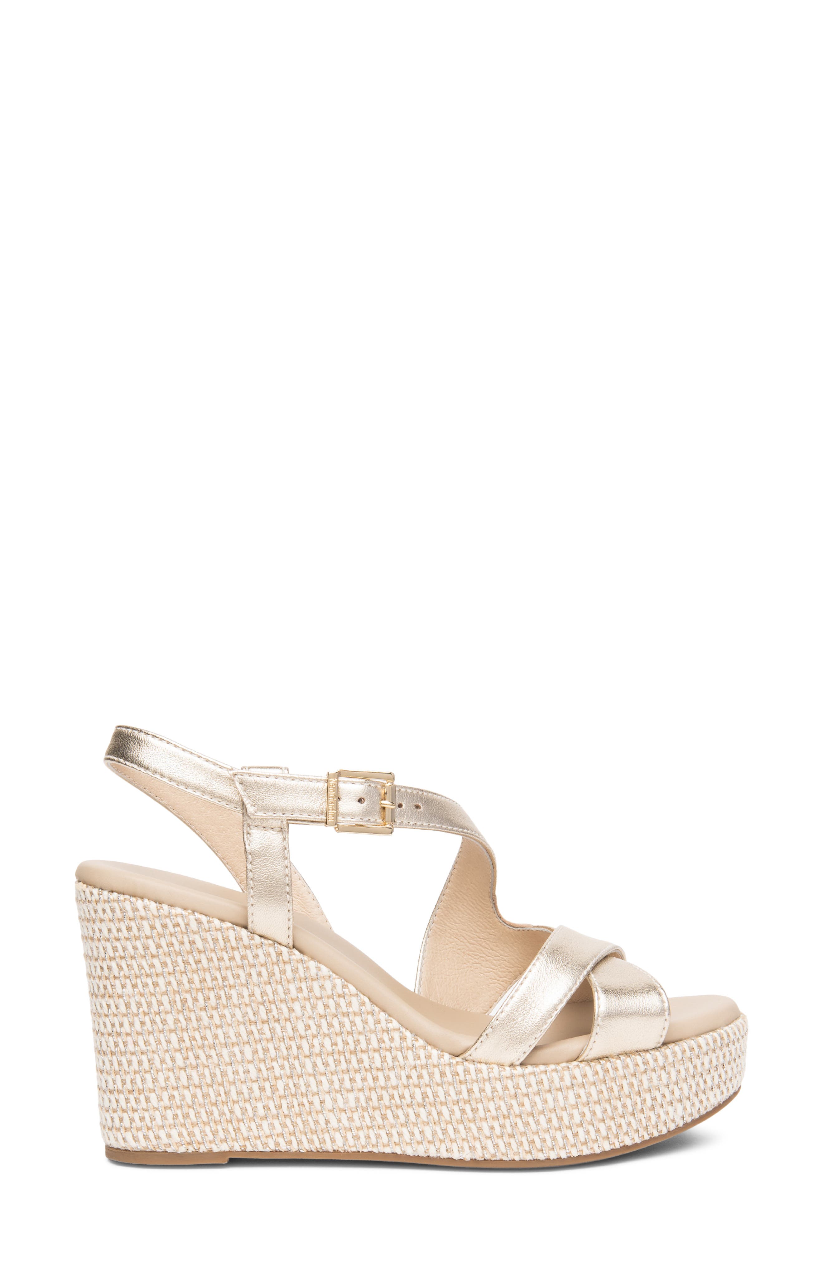 Slingback Platform Wedge Sandal, Alternate, color, GOLD