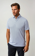 Stone Rose Geo Print Techno Stretch Polo