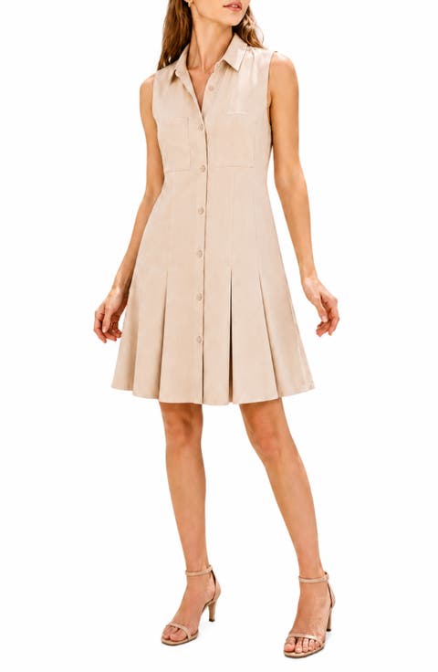 Two Pocket Sleeveless Shirtdress