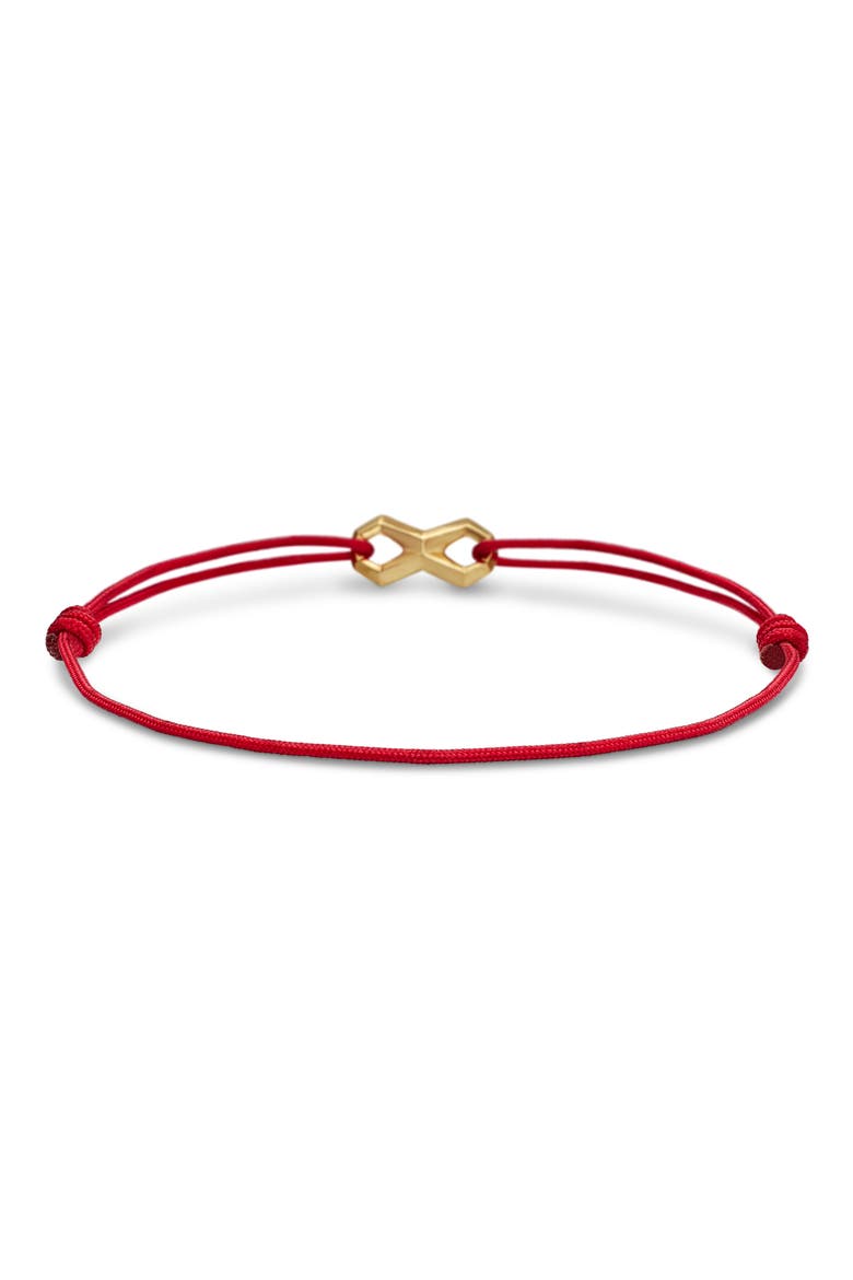 Infinity Link Black Cord Bracelet with 18K Yellow Gold, Alternate, color, 18K YELLOW GOLD