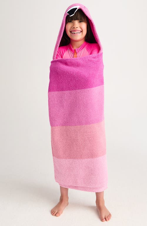 Lands' End Kids Cotton Hooded Towel In Pink Flamingo