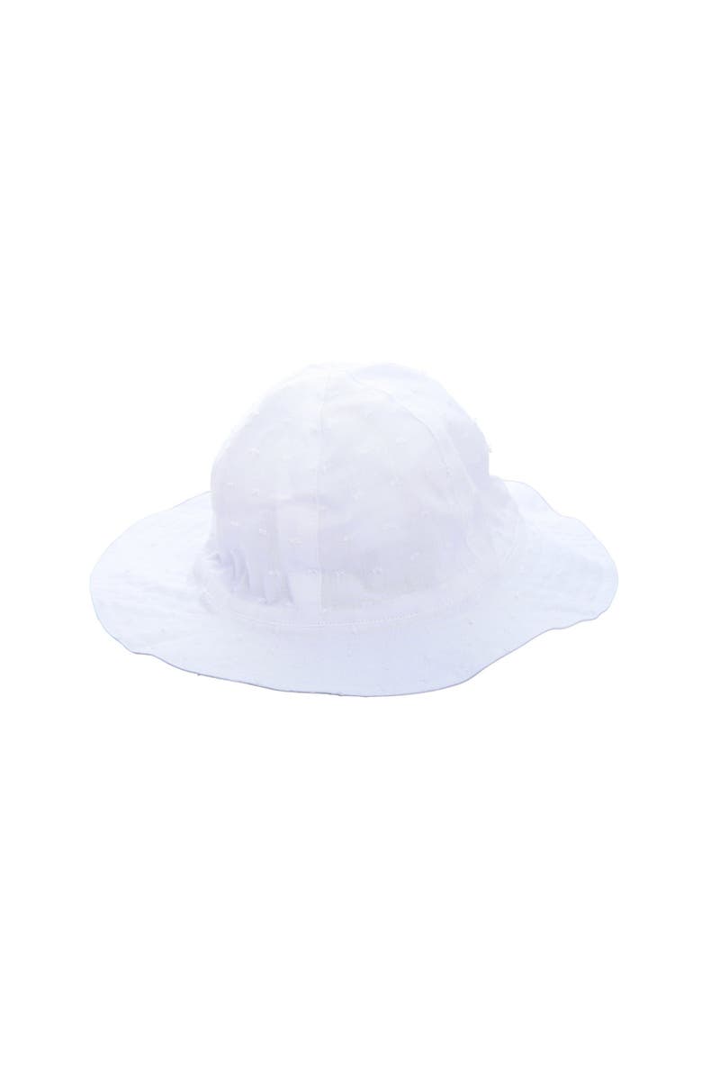 Busy Bees Sun Hat, Main, color, White Swiss Dot