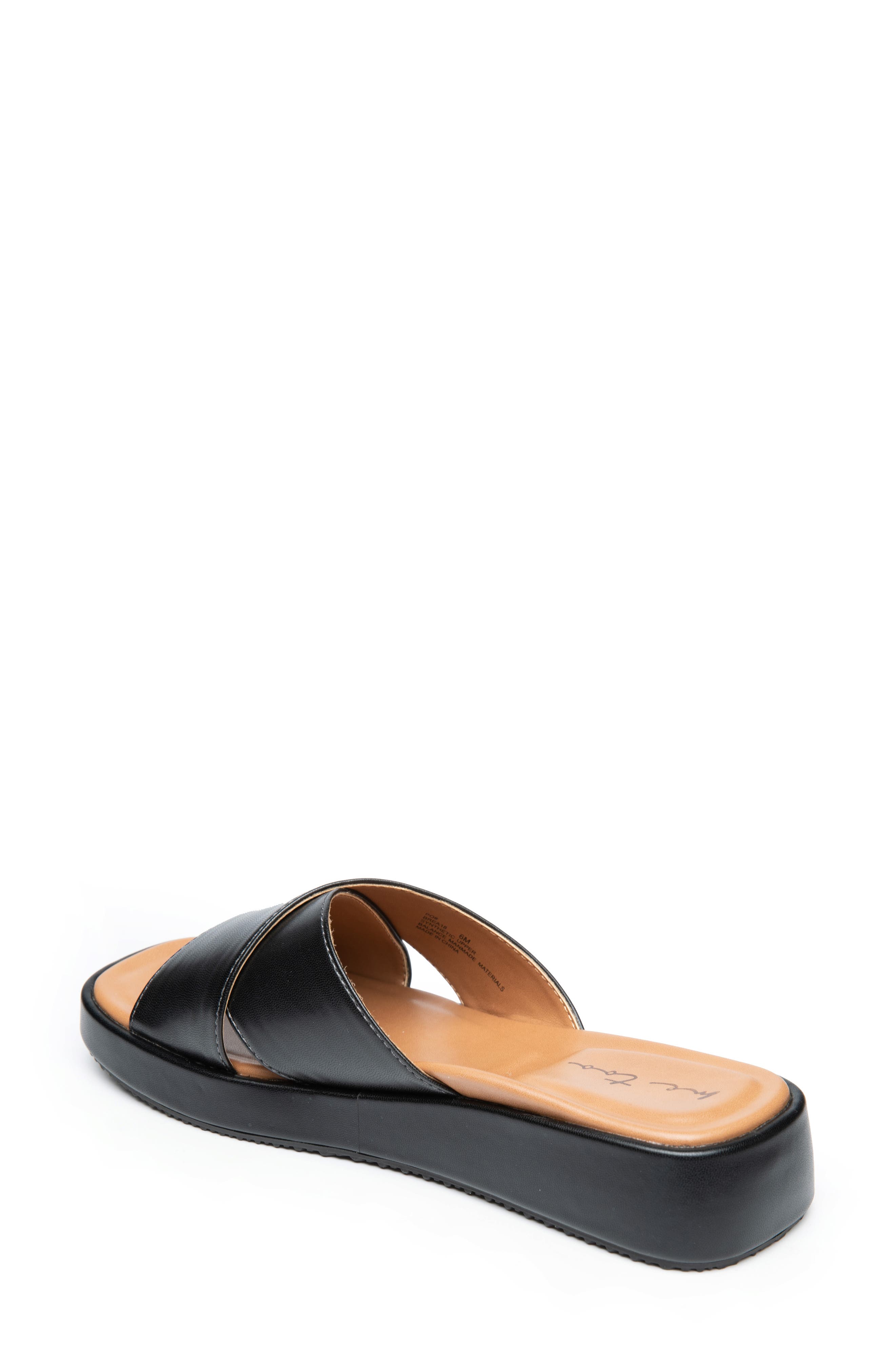 Me Too Linzi Platform Slide Sandal, Alternate, color, Black