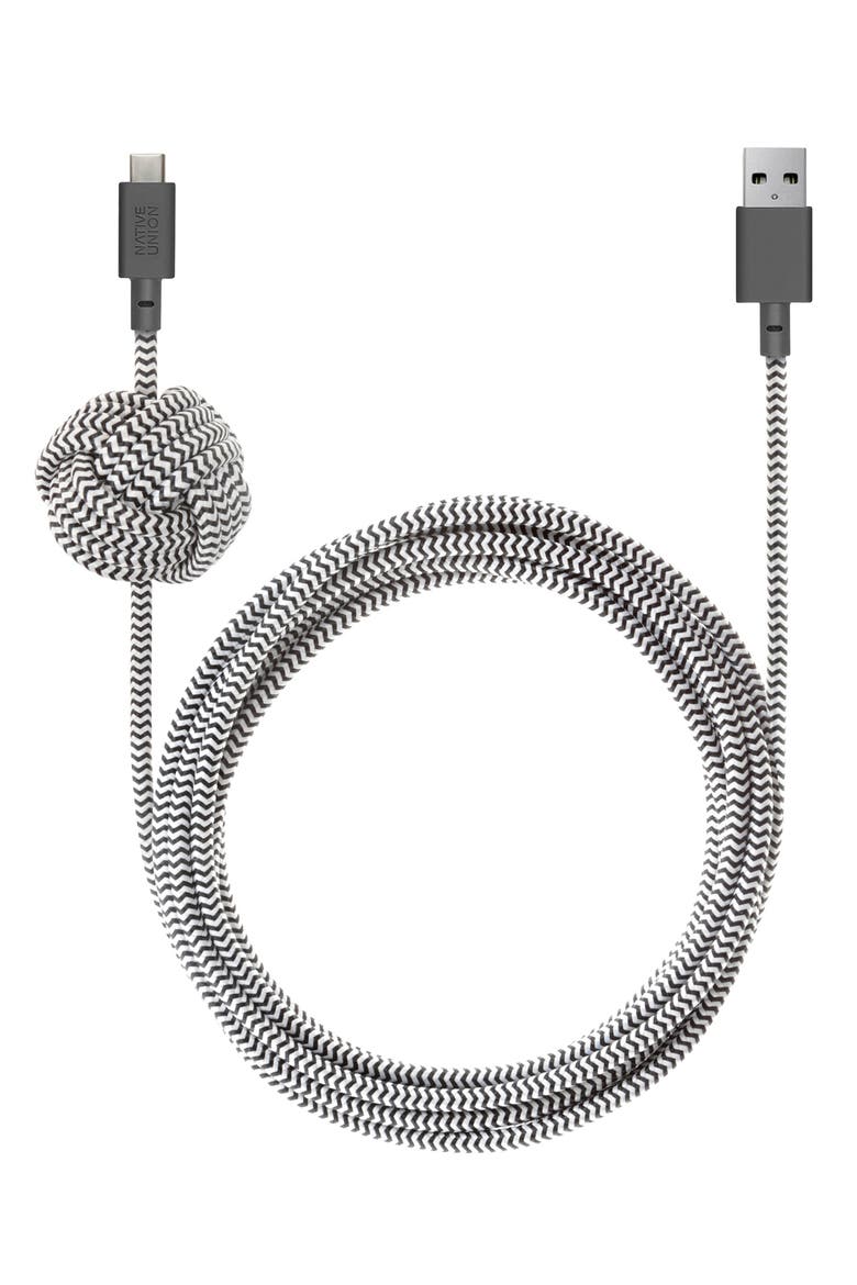 Night Lightning to USB Charging Cable, Main, color, ZEBRA